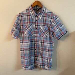 RUSTY MEDIUM MULTI-COLOR SHORT-SLEEVE BUTTON-UP 2-POCKET SHIRT